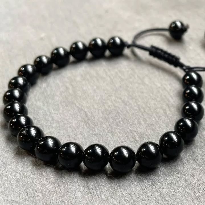 دستبند تورمالین سیاه اصل و طبیعی
